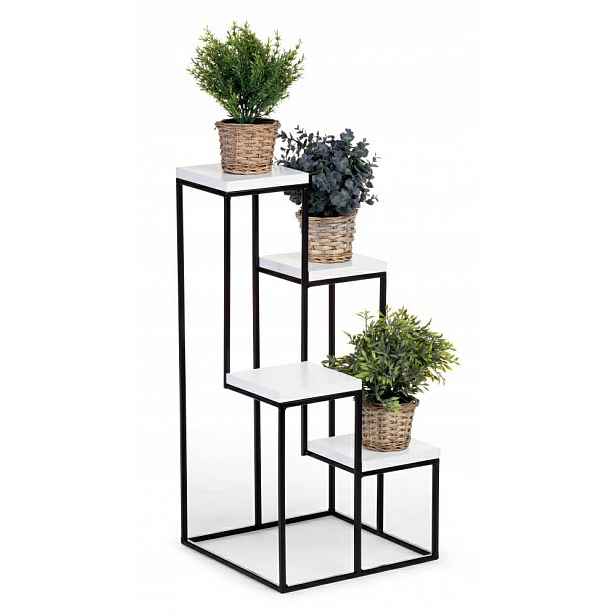 Stojanový květináč 70 cm Kaskada černo bílý Loft