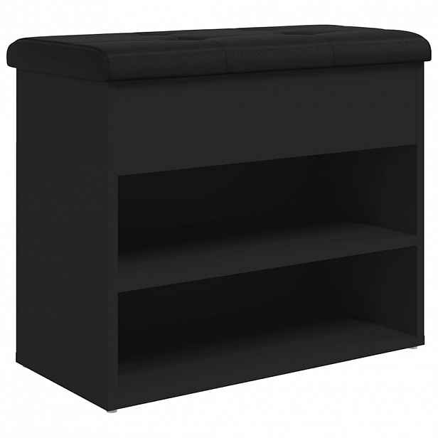 vidaXL Lavice s botníkem černá 62 x 32 x 50 cm kompozitní dřevo
