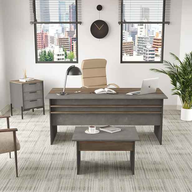 Casarredo Kancelářská sestava NEMBRO - ořech/beton/antracit