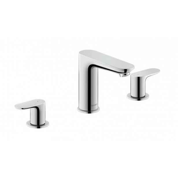Duravit Wave - Umyvadlová baterie s výpustí Push-Open, 3-otvorová instalace, chrom WA1060005010