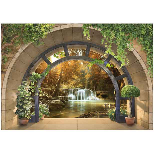 Fototapeta 3D Okno Vodopád Do Ložnice Obývacího Pokoje Tapeta Flizelina 200x140