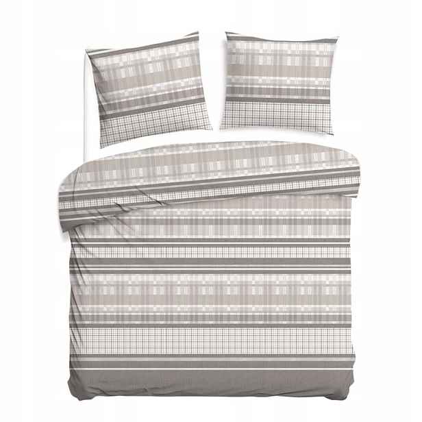 Povlečení bavlněné 200x220 CottonLove 71489-1 béžová kostkovaná tkanina