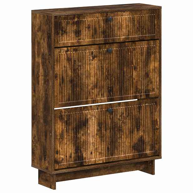 vidaXL Skříň na obuv EDE 78 x 24 x 103 cm Kompozitní dřevo Kouřový dub