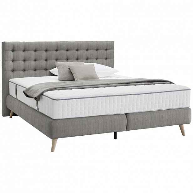 Carryhome BOXSPRINGOVÁ POSTEL, 120/200 cm, textil, světle šedá - Postele boxspring - 001408001407