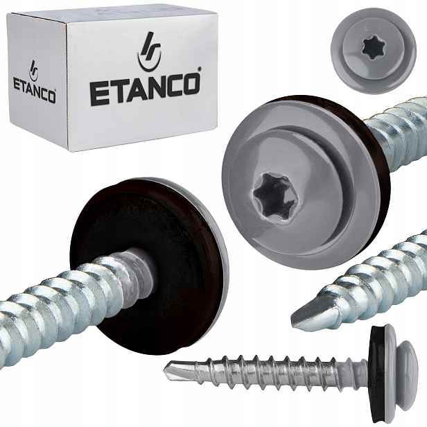 Farmářské vruty Torx 4,8x35 mm Ral 9006 250 Ks plechové vruty Etanco Gtf P