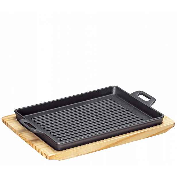 Horký talíř Kuchenprofi pánev Bbq 32 x 22 cm, litinová pánev