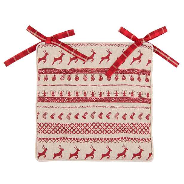 Podsedák na židli s výplní Nordic Christmas - 40*40 cm Clayre & Eef