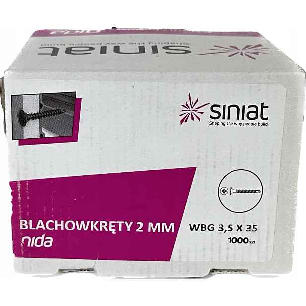 Šrouby s vrtákem do sádrokartonu 3,5 x 35 mm Sinat 1000 ks