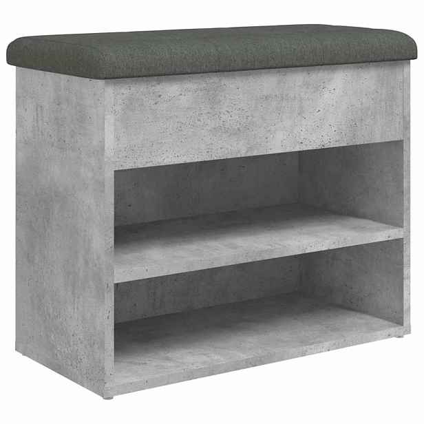 vidaXL Lavice s botníkem betonově šedá 62x32x50 cm kompozitní dřevo
