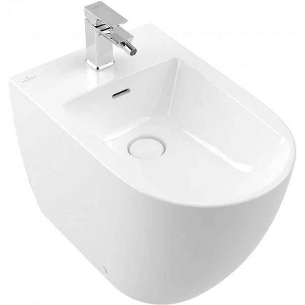 Villeroy & Boch Subway 3.0 - Stojící bidet, s přepadem, otvor pro baterii, CeramicPlus, alpská bílá 447100R1