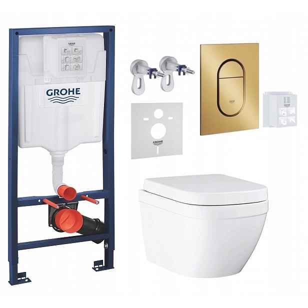 7v1 Wc Podomítkový Set, Stelaz s Wc Mísou Grohe Euro Ceramic, Tlačítko