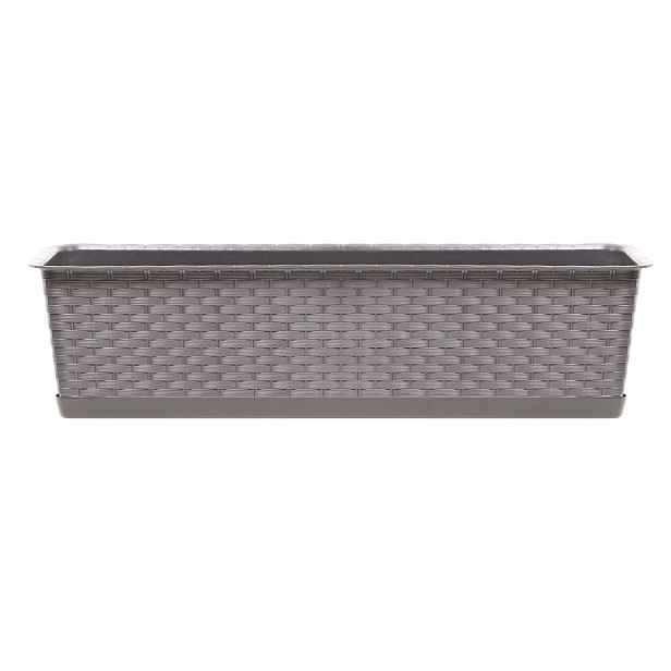 Prosperplast Truhlík s miskou RICHARD mocca, varianta 48,9 cm