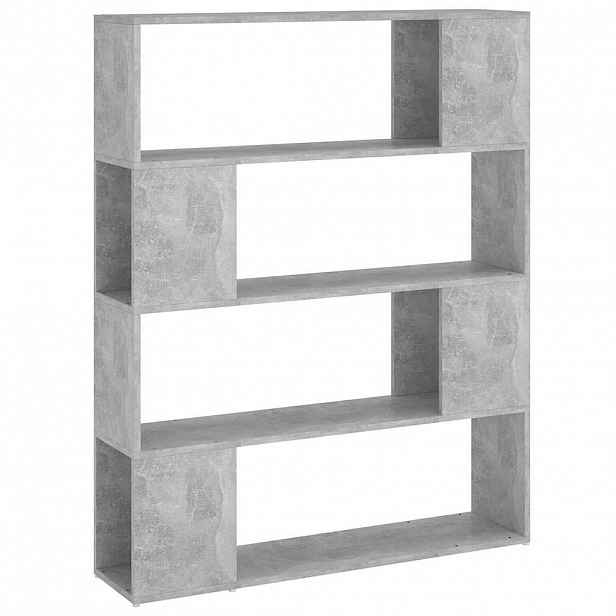 vidaXL Knihovna / dělicí stěna betonově šedá 100 x 24 x 124 cm