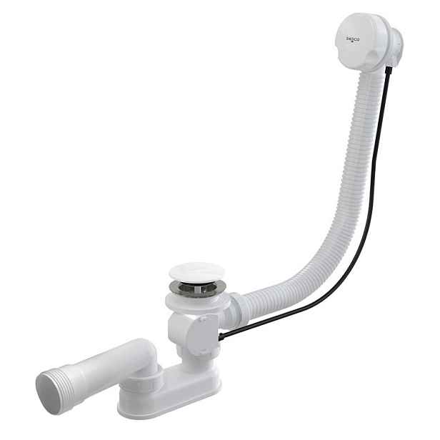 BESCO Automatický vanový sifon s přepadem 57 cm -  bílý