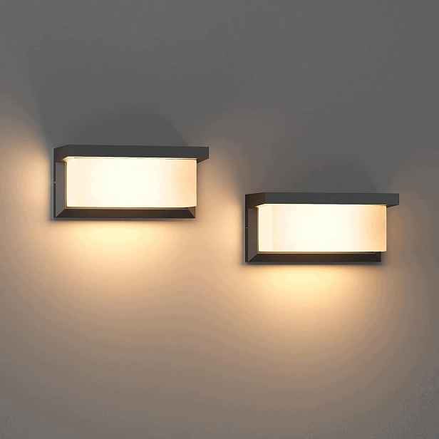 Nástěnné venkovní fasádní svítidlo E27 IP65 Černá Klighten 2ks