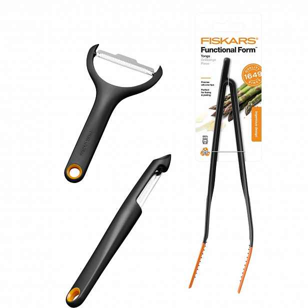 Fiskars Kuchyňská sada Kleště na smažení Škrabka a škrabka 2ks