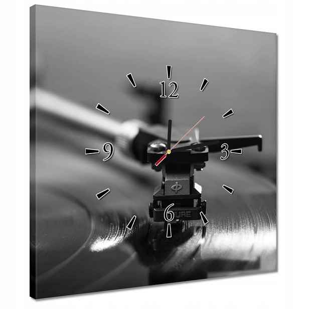 Hodiny 40x40 Vinylová deska Audio jehla