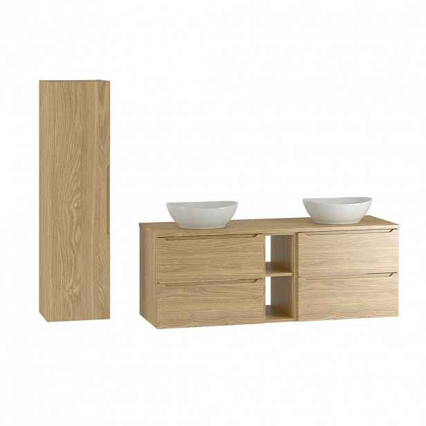 Petits-meubles KOUPELNOVÝ NÁBYTEK 140.6cm Viggo 2er-Set Dřevo