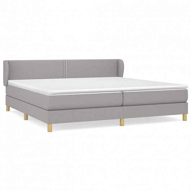 vidaXL Box spring postel s matrací světle šedá 200 x 200 cm textil