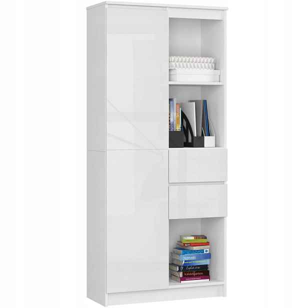 Kancelářský regál R15 Clp 80 cm bílý lesk na knihy Akd