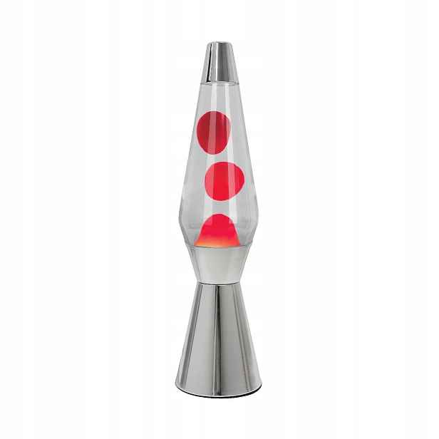 Lávová lampa magma Lava Lawa lampička 0610 Stříbrná Červená 41 cm magmatická Fisu