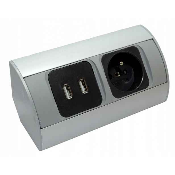 Nábytková zásuvka 230V+2xUSB