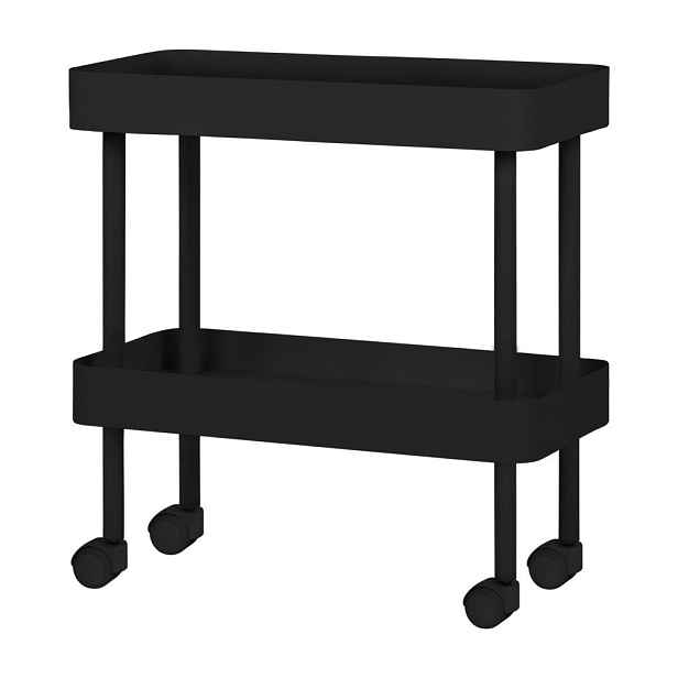 Černý kovový pojízdný regál 60x62x30 cm Nolle – noo.ma