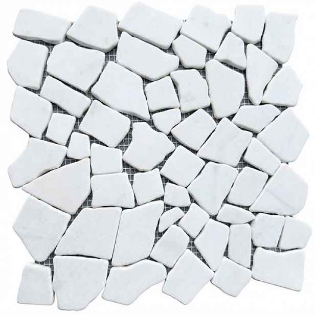 Kamenná mozaika Premium Mosaic Stone bílá 30x30 cm mat STMOSWH