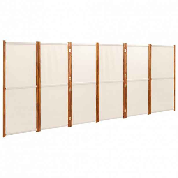 vidaXL 6dílný paraván krémově bílý 420 x 180 cm
