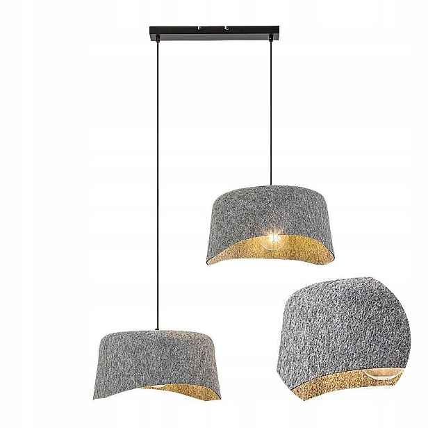 Závěsná lampa Černá Šedá Kov Plst 2 Zdroje E27 Farelia Rabalux