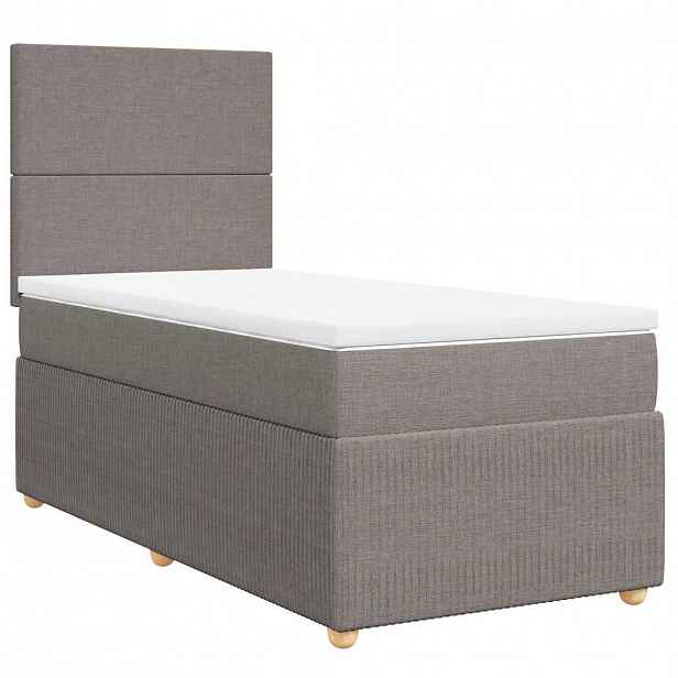 vidaXL Box spring postel s matrací taupe 100 x 200 cm textil