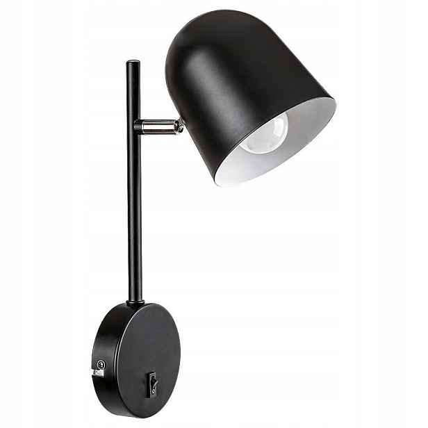 Černá industriální nástěnná lampa s vypínačem