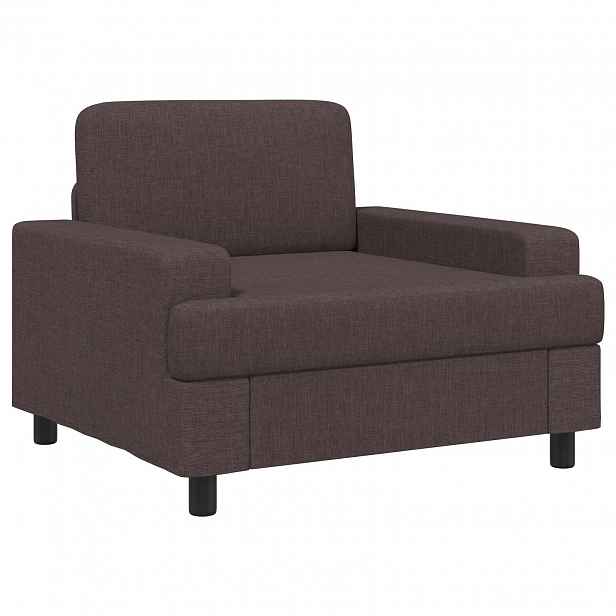 vidaXL křeslo Tmavě hnědá Textil