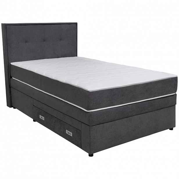 Hom`in POSTEL BOXSPRING, 120/200 cm, tmavě šedá