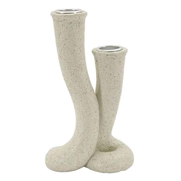 Mauro Ferretti Designový svícen Stons 17,5 cm krémový