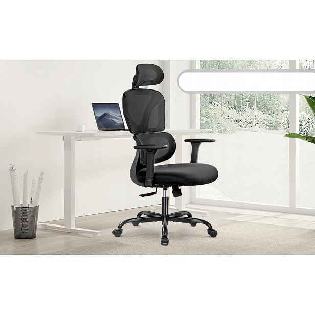 Otočné křeslo JoyFly černé, ergonomické kancelářské křeslo B992