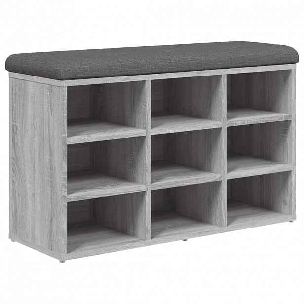 vidaXL Lavice s botníkem šedá sonoma 82 x 32 x 50 cm kompozitní dřevo