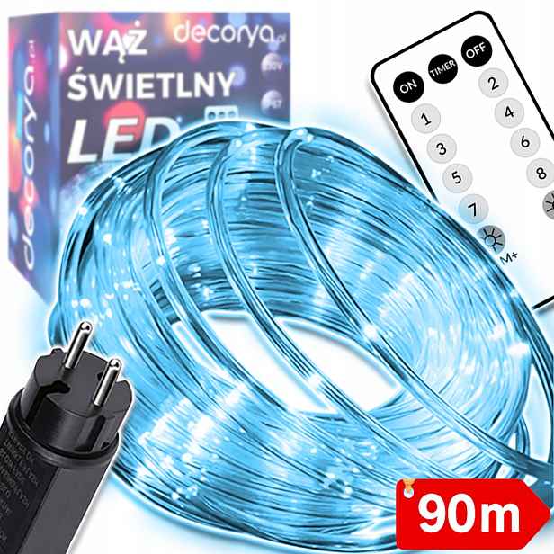 Led Světelná Hadice Vánoční Osvětlení Na Stromeček Venkovní Girlanda 90 M Voděodolná IP67