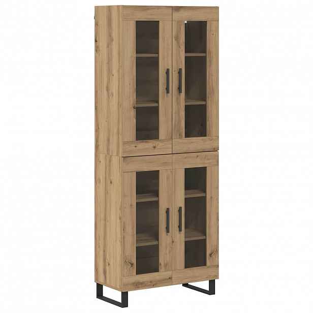 vidaXL Vysoký bufet 2 ks Artisanový dub 69,5 x 34 x 180 cm