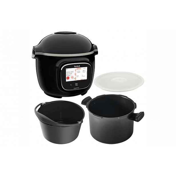 Akční set elektrický hrnec Tefal Cook4me+ Touch a příslušenství nádoba, forma na pečení a víko