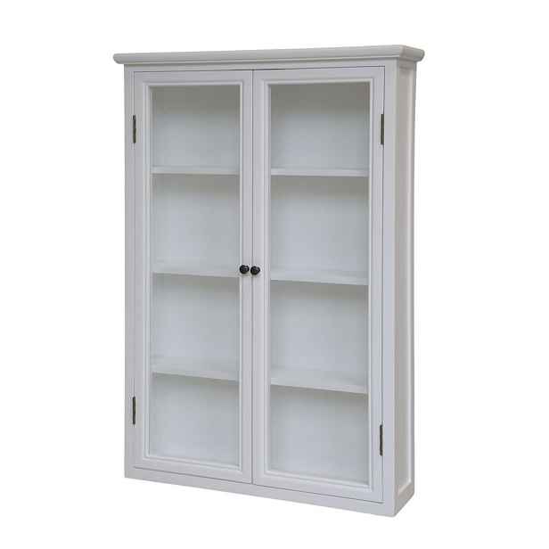 Bílá dřevěná nástěnná vitrína s policemi Marseille - 82*21*120 cm Chic Antique