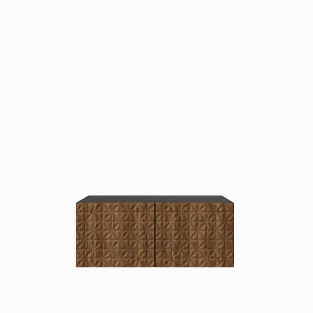 MASSENO ZÁVĚSNÝ TV STOLEK ROVA, 100/41/40 cm, černý /, dekor dub