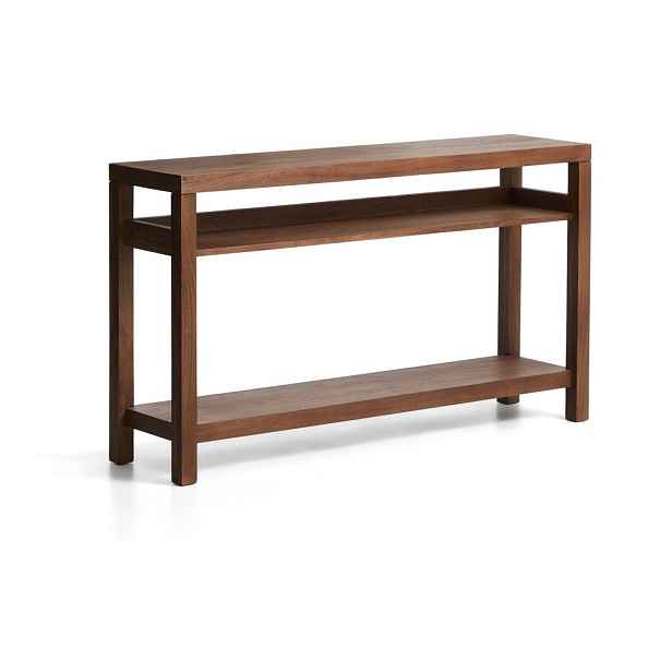 Konzolový stolek v dekoru akácie v tmavě přírodní barvě 35x140 cm Norani – Kave Home