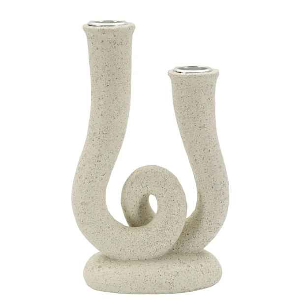 Mauro Ferretti Designový svícen Stons 20 cm krémový