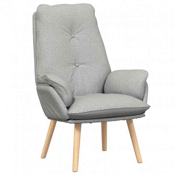vidaXL křeslo Oblačno šedá Polyester a překližka