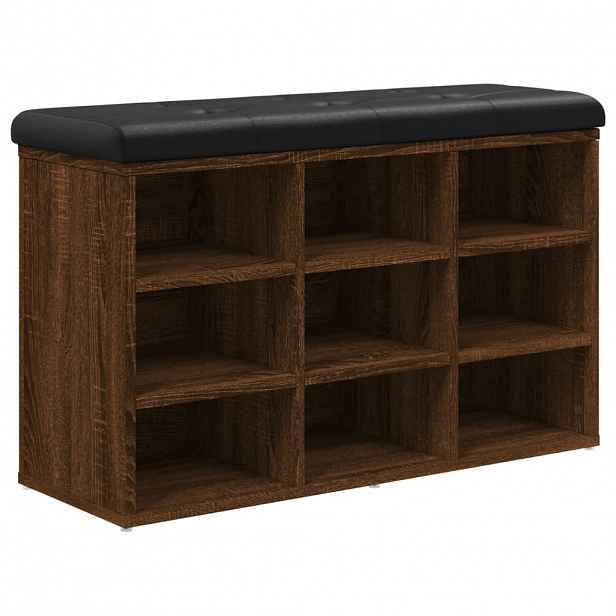 vidaXL Lavice s botníkem hnědý dub 82 x 32 x 50 cm kompozitní dřevo