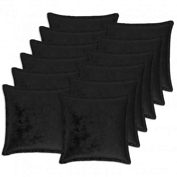 vidaXL Povlak na polštář 12 pcs HOUTEN Černá 50 x 50 cm Flanel
