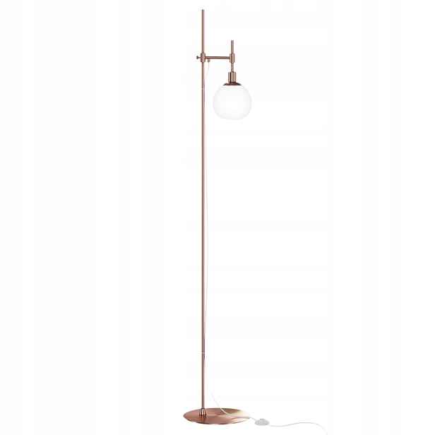 Stojací podlahová lampa mosazná bílá skleněná koule nastavitelná 155 cm Maytoni