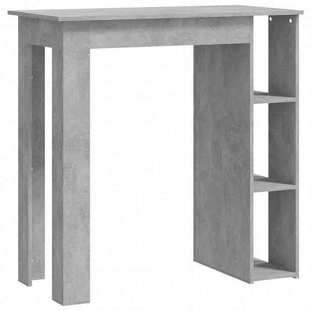 vidaXL Barový stůl s regálem betonově šedý 102x50x103,5 cm kompozit