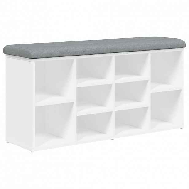 vidaXL Botník bílý 102 x 32 x 50 cm, dřevo